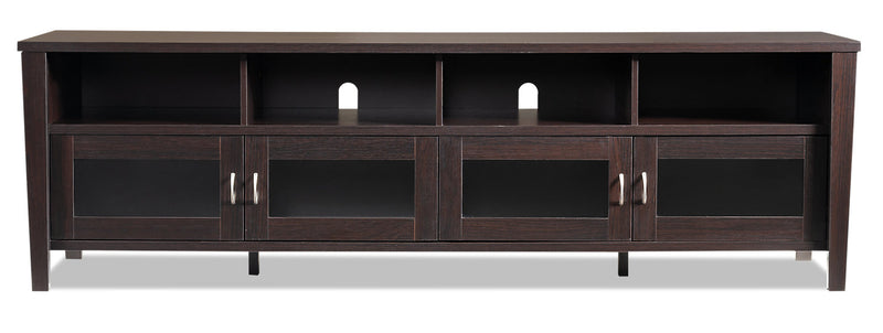 Meuble pour téléviseur Palmer de 80 po avec rangement et système de gestion des câbles pour téléviseurs jusqu’à 90 po - brun rougeâtre