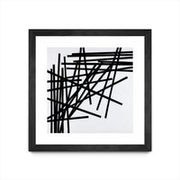 Œuvre d’art murale encadrée noire et mate « Alumettes » 30 x 30