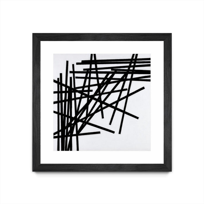 Œuvre d’art murale encadrée noire et mate « Alumettes » 36 x 36