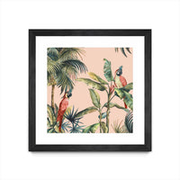 Œuvre d’art murale encadrée noire et mate « Tropicano Ii » 36 x 36