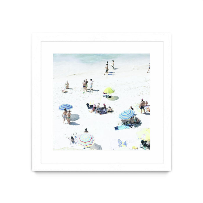 Œuvre d’art murale encadrée blanche et mate « Happy Days » 30 x 30