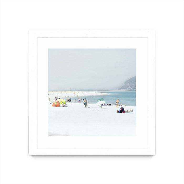 Œuvre d’art murale encadrée blanche et mate « Troia » 30 x 30