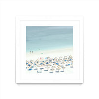 Œuvre d’art murale encadrée blanche et mate « Sesimbra I » 30 x 30