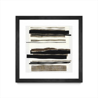 Œuvre d’art murale encadrée noire et mate « Time After Time I » 30 x 30