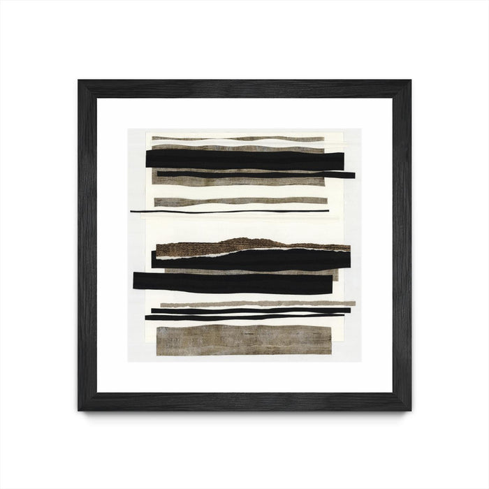Œuvre d’art murale encadrée noire et mate « Time After Time I » 30 x 30