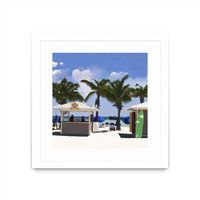 Œuvre d’art murale encadrée blanche et mate « Key West Cabana I » 36 x 36