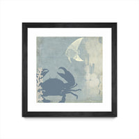 Œuvre d’art murale encadrée noire et mate « Ocean Life Ii » 30 x 30