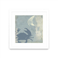 Œuvre d’art murale encadrée blanche et mate « Ocean Life Ii » 36 x 36