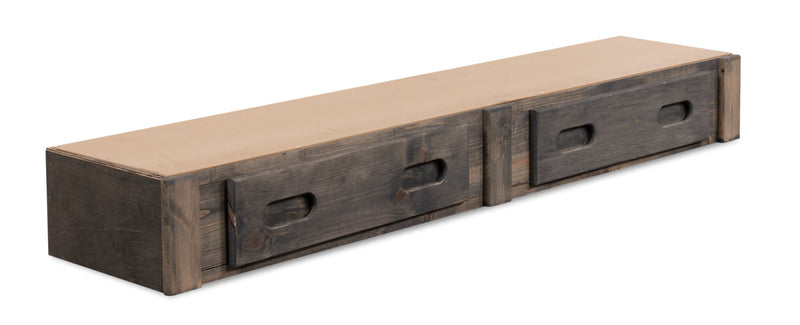 Lit gigogne de rangement sous le lit Piper à 2 tiroirs en pin massif pour enfants - gris bois de grève 