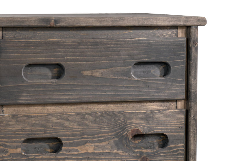 Commode verticale de chambre à coucher Piper de 32,5 po (L) à 4 tiroirs en pin massif pour enfants - gris bois de grève