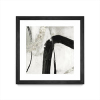 Œuvre d’art murale encadrée noire et mate « Black Ink Ii » 30 x 30