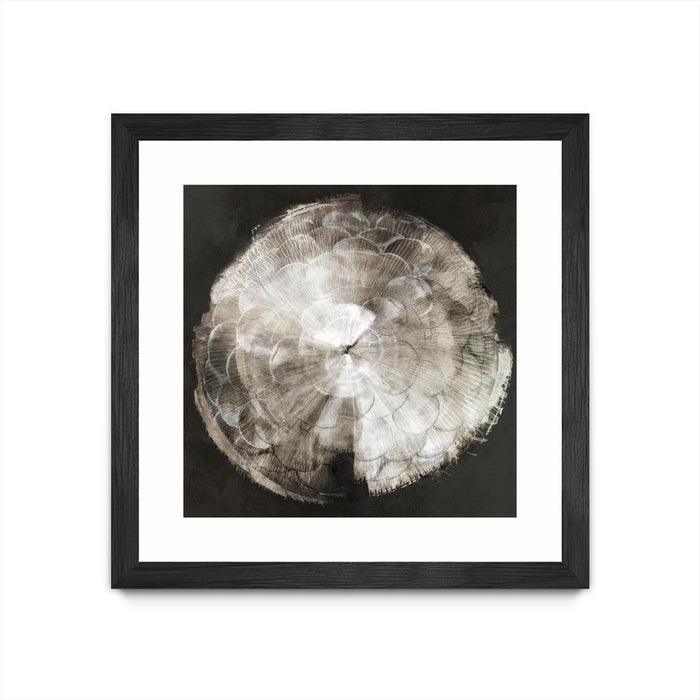 Œuvre d’art murale encadrée noire et mate « Touch Of Darkened Silver » 30 x 30