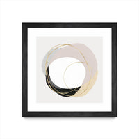 Œuvre d’art murale encadrée noire et mate « Ring Of Gold Ii » 36 x 36