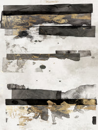 Œuvre d’art murale Giant Art « Gold And Black Ink Ii » 72 x 54