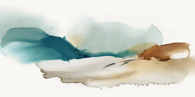 Œuvre d’art murale Giant Art « Inky Blue Mountains » 72 x 36