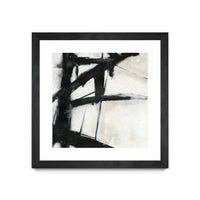 Œuvre d’art murale encadrée noire et mate « Construction Ii » 30 x 30
