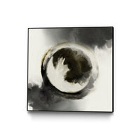 Œuvre d’art murale sur toile encadrée noire « Smokey Circumference » 20 x 20