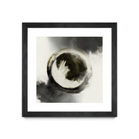 Œuvre d’art murale encadrée noire et mate « Smokey Circumference » 30 x 30