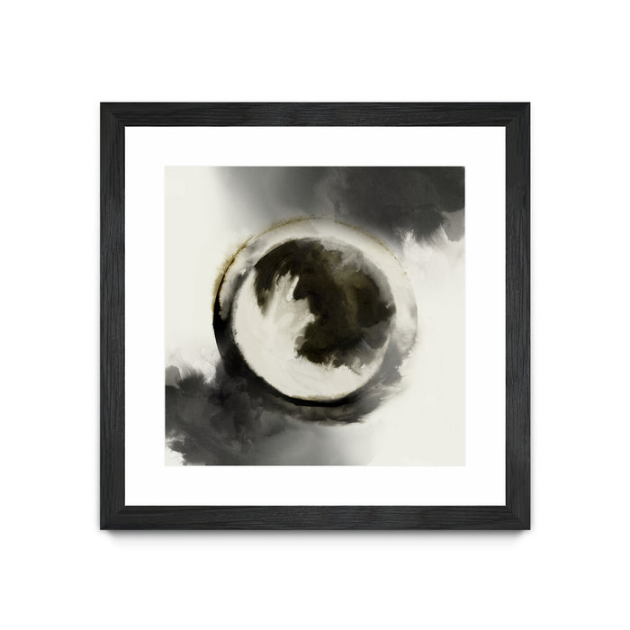 Œuvre d’art murale encadrée noire et mate « Smokey Circumference » 36 x 36