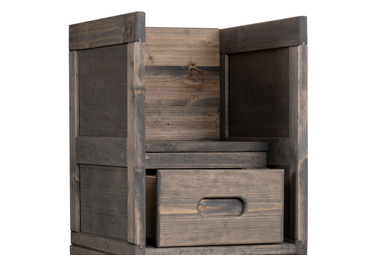 Commode escalier de chambre à coucher Piper de 21 po (L) à 4 tiroirs pour enfants - gris bois de grève