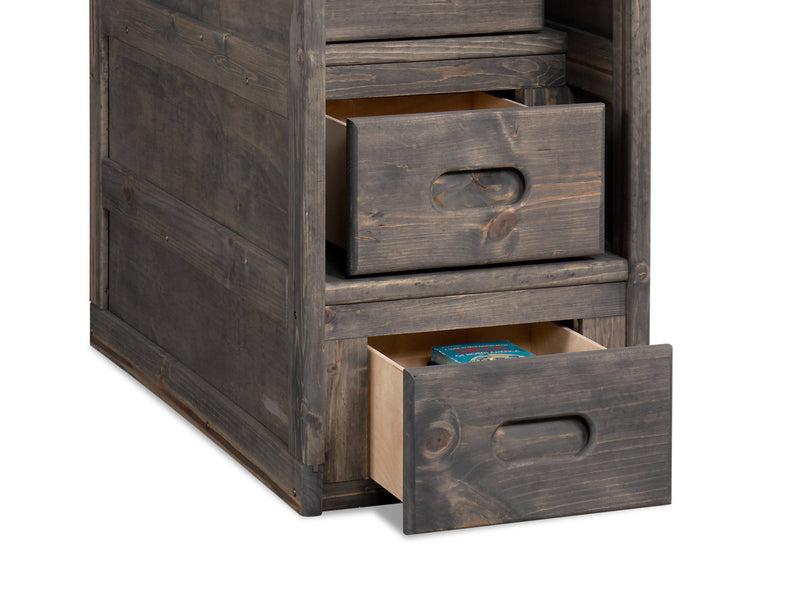 Commode escalier de chambre à coucher Piper de 21 po (L) à 4 tiroirs pour enfants - gris bois de grève