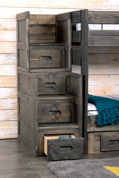 Commode escalier de chambre à coucher Piper de 21 po (L) à 4 tiroirs pour enfants - gris bois de grève