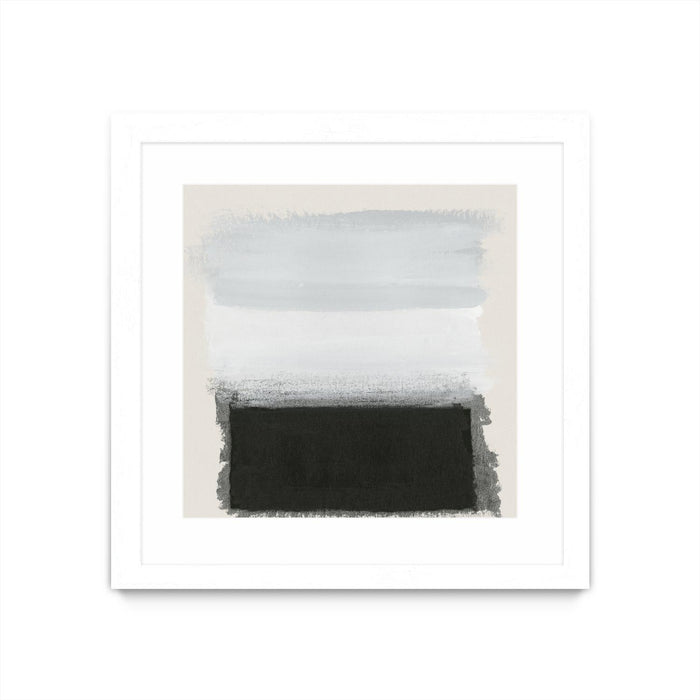 Œuvre d’art murale encadrée blanche et mate « Star Night Interlude » 30 x 30