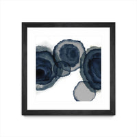 Œuvre d’art murale encadrée noire et mate « Blotted Ink Ii » 30 x 30