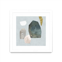 Œuvre d’art murale encadrée blanche et mate « Assembly I » 30 x 30