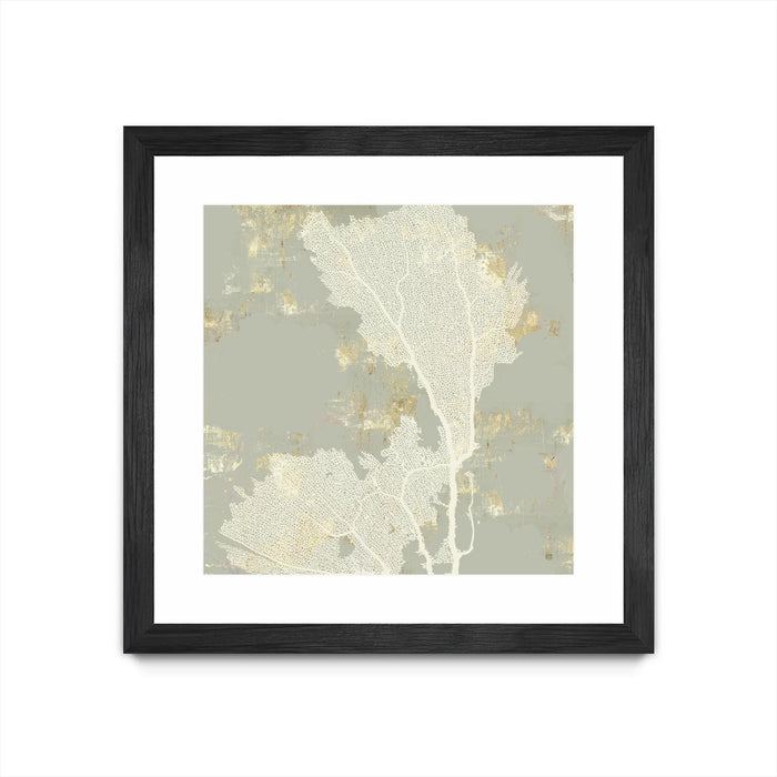 Œuvre d’art murale encadrée noire et mate « Sea Coral Ii » 30 x 30