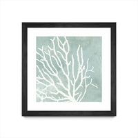 Œuvre d’art murale encadrée noire et mate « Sea Crown I » 30 x 30