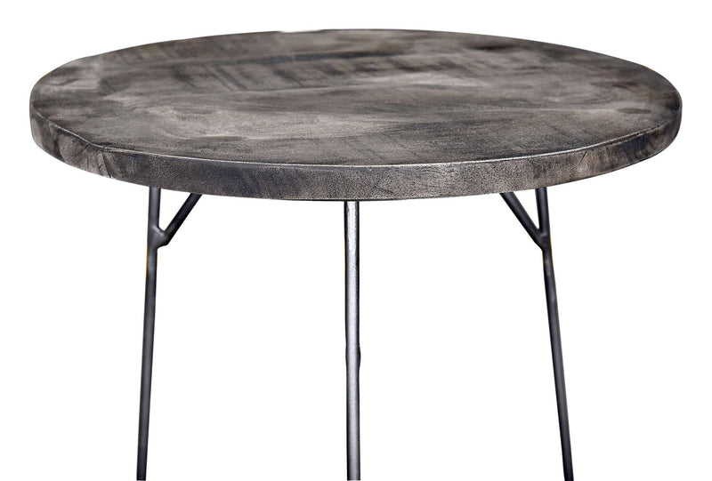 2 tables d'appoint gigognes Remmi de 18 po - gris sable et gris métallisé 
