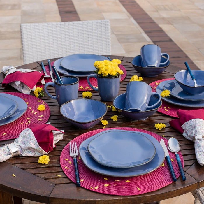 Service de vaisselle Ryo 16 pièces - bleu