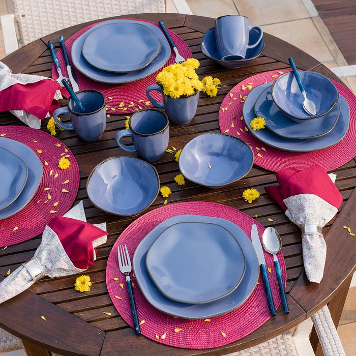 Service de vaisselle Ryo 16 pièces - bleu