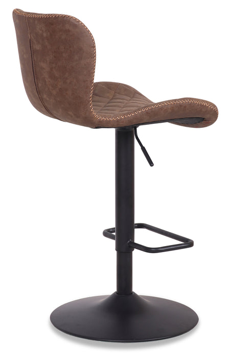 Tabouret 23-31 po bar Seth en tissu de cuir végétalien et en métal avec siège pivotant et réglable - brun