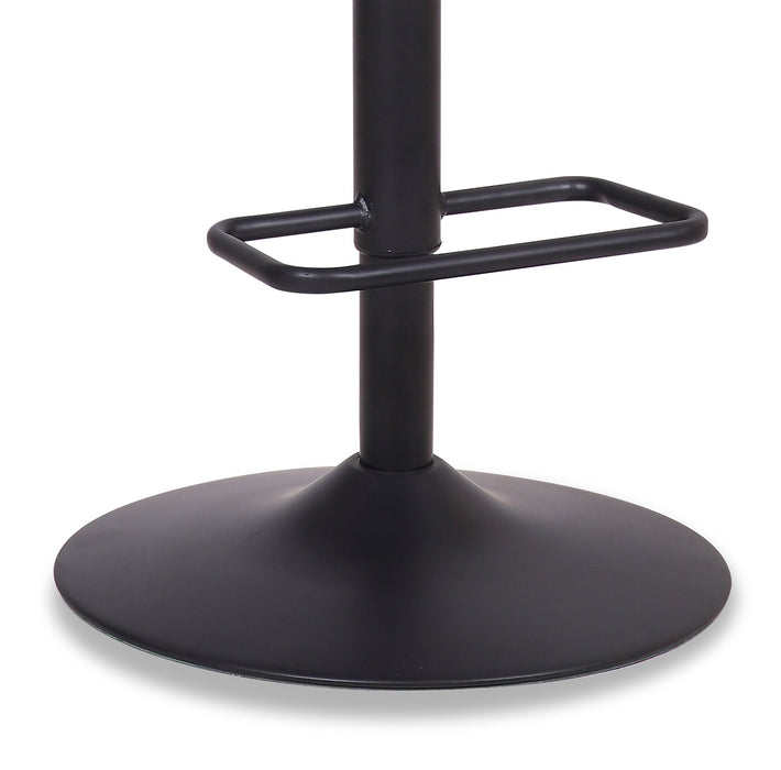 Tabouret bar Seth en tissu de cuir végétalien et en métal avec siège pivotant et réglable - gris