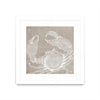 Œuvre d’art murale encadrée blanche et mate « Neutral Surf Side I » 30 x 30