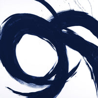 Œuvre d’art murale Giant Art « Navy Circular Strokes Ii » 54 x 54