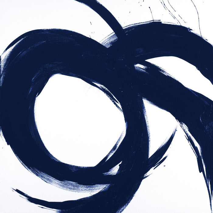 Œuvre d’art murale Giant Art « Navy Circular Strokes Ii » 54 x 54