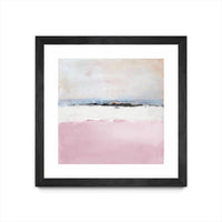 Œuvre d’art murale encadrée noire et mate « Pink Sea Abstract » 30 x 30