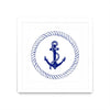 Œuvre d’art murale encadrée blanche et mate « Blue Nautical Circle I » 30 x 30