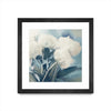 Œuvre d’art murale encadrée noire et mate « White Roses I » 36 x 36