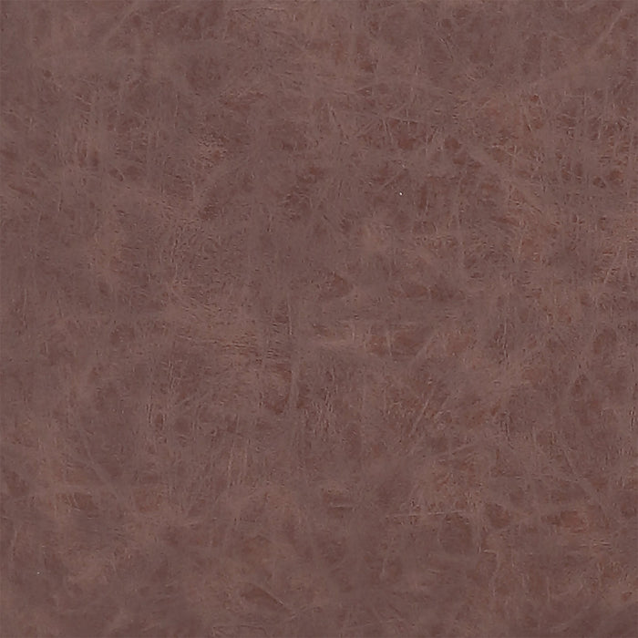 Chaise de salle à manger Tess en tissu d’apparence cuir et en métal - brune