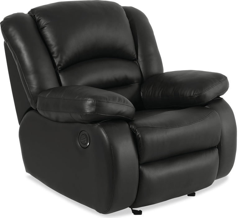 Fauteuil à inclinaison électrique Toreno de 42 po en cuir véritable - noir