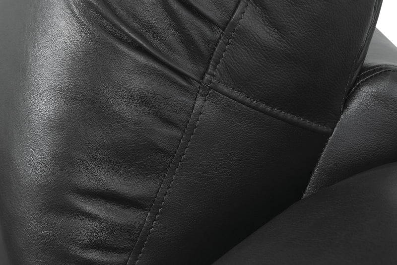 Fauteuil à inclinaison électrique Toreno de 42 po en cuir véritable - noir