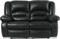Causeuse à inclinaison électrique Toreno de 64 po en cuir véritable - noire