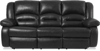  Sofa à inclinaison électrique Toreno de 86 po en cuir véritable - noir