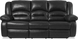 Sofa à inclinaison électrique Toreno de 86 po en cuir véritable - noir