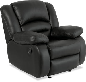 Fauteuil berçant inclinable Toreno de 42 po en cuir véritable - noir