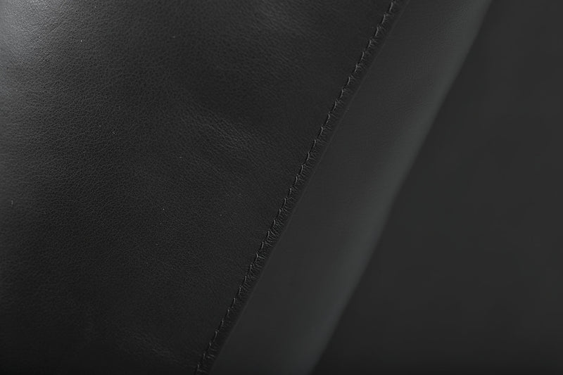 Fauteuil berçant inclinable Toreno de 42 po en cuir véritable - noir